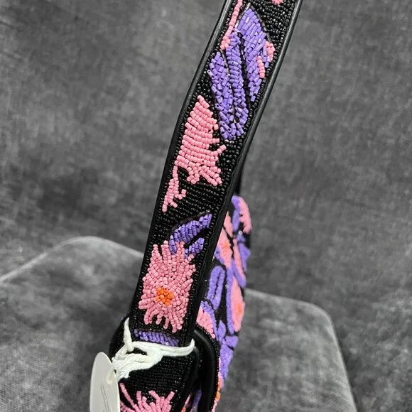 Staud Tommy Beaded Floral Shoulder Bag Quartz Acid - Picture 9 of 15